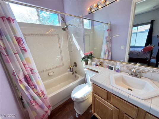 Bathroom, Glass Shower, Interior, Tile Countertops, Wood Texture Flooring