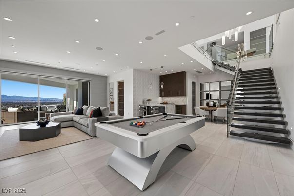 Billiard Table, Game Room, Interior, Living room, Recessed Lighting