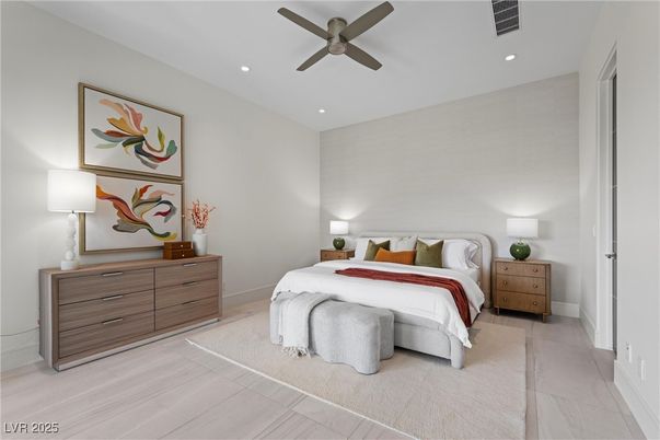 Bedroom, Interior, Recessed Lighting