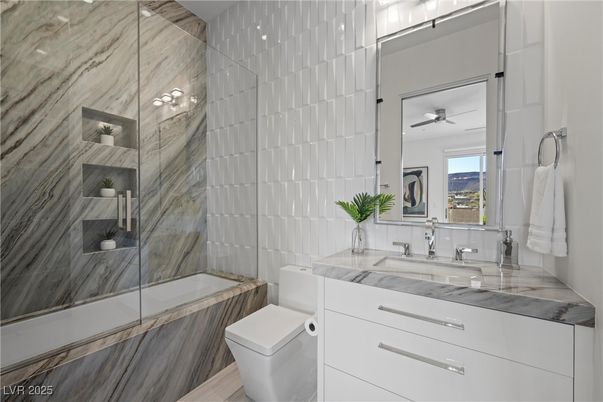 Bathroom, Glass Shower, Interior, Marble Walls