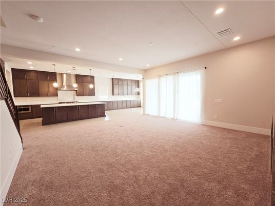 Empty room, Interior, Kitchen, Pendant Lights, Recessed Lighting