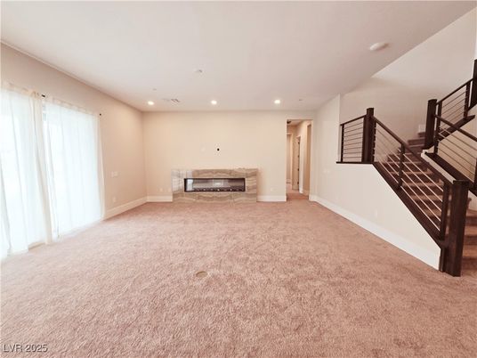 Empty room, Fireplace, Interior, Recessed Lighting