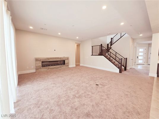 Empty room, Fireplace, Interior, Recessed Lighting