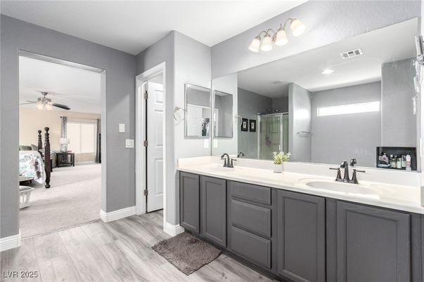 Bathroom, Bedroom, Dual Sink Vanities, Interior, Wood Texture Flooring