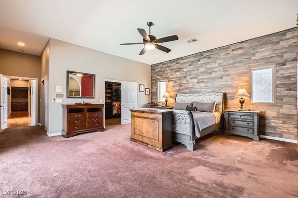 Bedroom, Interior, Recessed Lighting, Wooden Walls