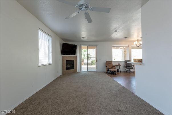 Chandelier, Empty room, Fireplace, Home Office, Interior