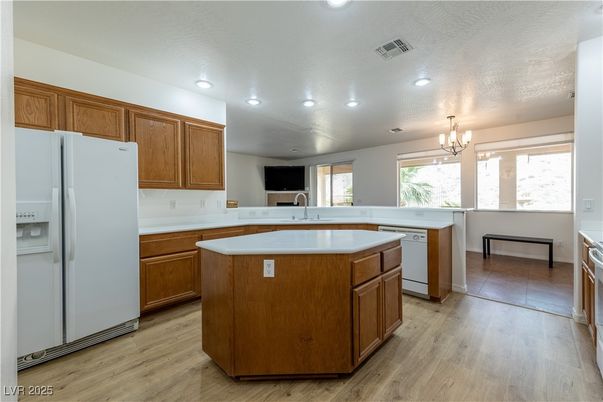Chandelier, Interior, Kitchen, Recessed Lighting, Wood Texture Flooring
