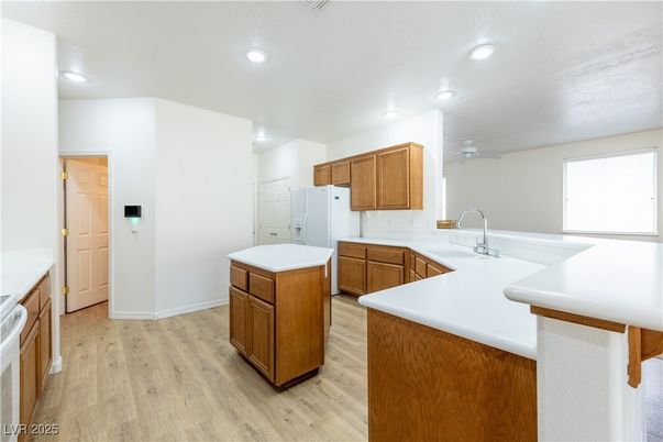 Interior, Kitchen, Recessed Lighting, Wood Texture Flooring