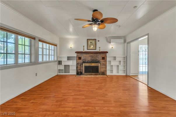 Empty room, Fireplace, Interior, Wood Texture Flooring