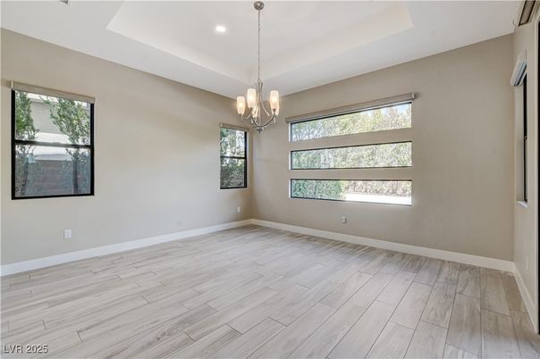 Chandelier, Empty room, Interior, Pendant Lights, Recessed Lighting, Wood Texture Flooring