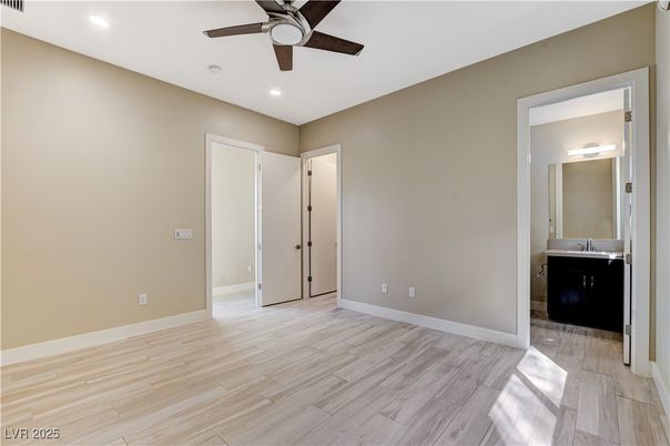 Bathroom, Empty room, Interior, Recessed Lighting, Wood Texture Flooring