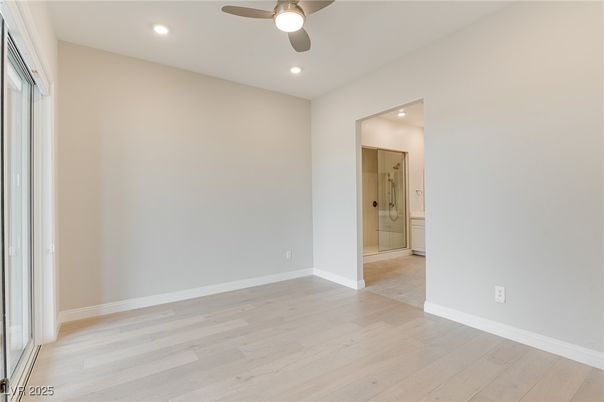 Bathroom, Empty room, Interior, Recessed Lighting, Wood Texture Flooring