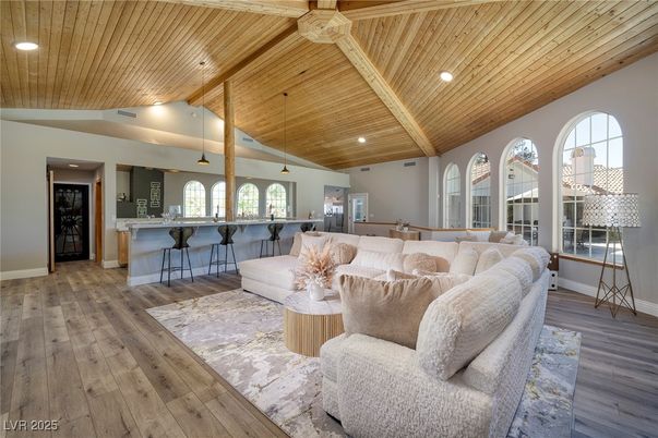 Interior, Living room, Recessed Lighting, Wooden Beams, Wooden Ceilings, Wood Texture Flooring
