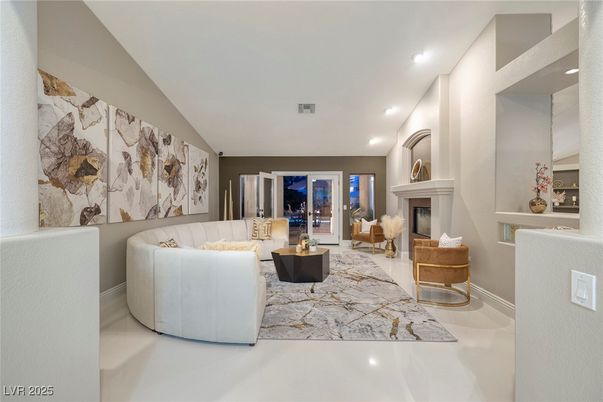 Fireplace, Interior, Living room, Recessed Lighting