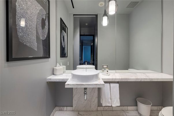 Bathroom, Interior, Marble, Pendant Lights