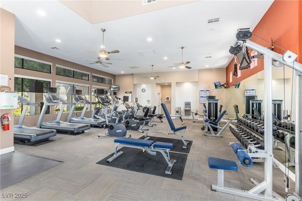 Fitness Equipment, Gym, Interior, Recessed Lighting