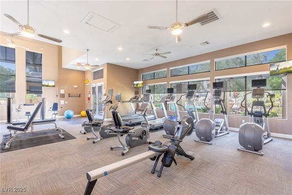 Fitness Equipment, Gym, Interior, Recessed Lighting