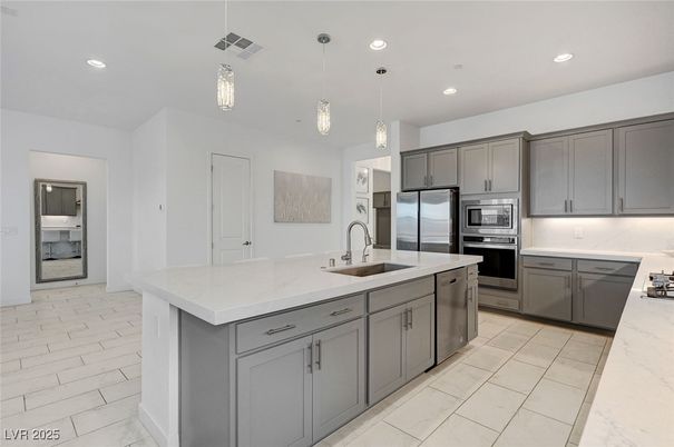 Interior, Kitchen, Pendant Lights, Recessed Lighting, Stainless Steel Appliances