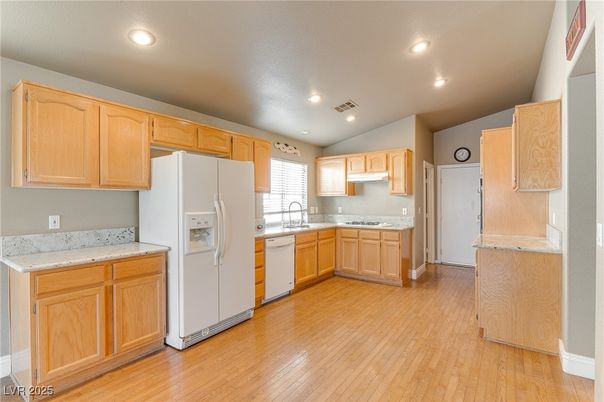 Interior, Kitchen, Recessed Lighting, Wood Texture Flooring