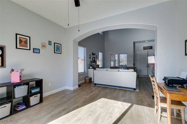 Home Office, Interior, Living room, Recessed Lighting, Wood Texture Flooring