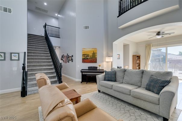Interior, Living room, Piano, Recessed Lighting, Wood Texture Flooring