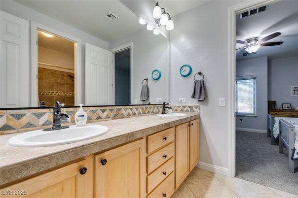 Bathroom, Dual Sink Vanities, Interior, Tile Countertops