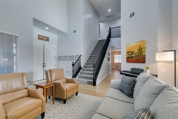 Interior, Living room, Piano, Recessed Lighting, Wood Texture Flooring