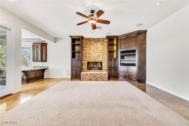 Empty room, Fireplace, Interior, Recessed Lighting