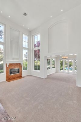 Empty room, Fireplace, Interior, Recessed Lighting