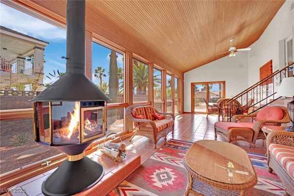 Fireplace, Interior, Living room, Sun Room, Wooden Ceilings