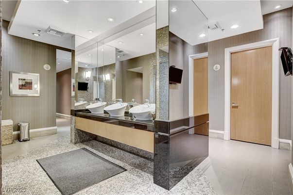 Bathroom, Dual Sink Vanities, Interior, Pendant Lights, Recessed Lighting