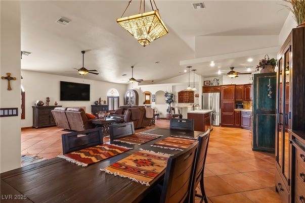 Dining room, Interior, Kitchen, Living room, Pendant Lights, Recessed Lighting