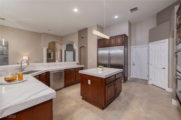Interior, Kitchen, Pendant Lights, Recessed Lighting, Stainless Steel Appliances
