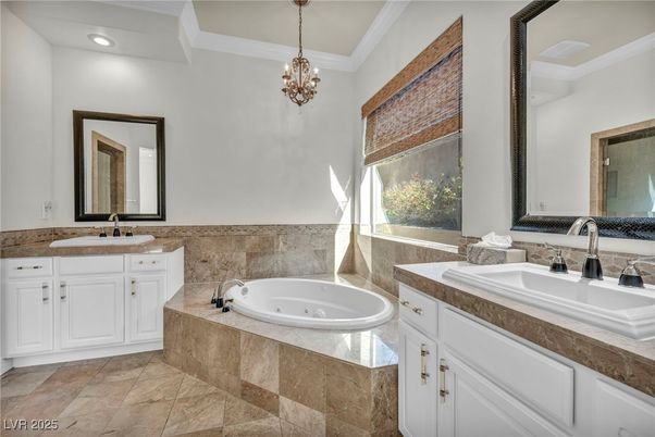 Bathroom, Dual Sink Vanities, Interior, Pendant Lights, Recessed Lighting