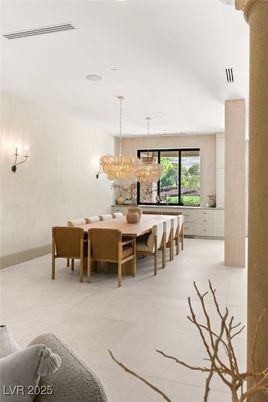 Chandelier, Dining room, Interior