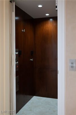 Elevator, Interior, Recessed Lighting, Wooden Walls