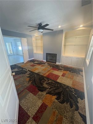Empty room, Fireplace, Interior, Recessed Lighting