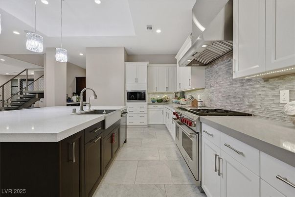 Interior, Kitchen, Pendant Lights, Recessed Lighting, Stainless Steel Appliances