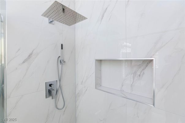 Bathroom, Glass Shower, Interior, Marble Walls