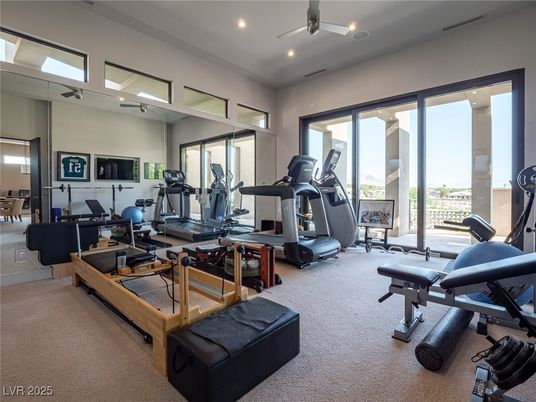 Fitness Equipment, Gym, Interior, Recessed Lighting