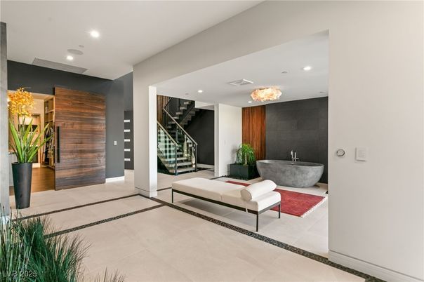 Bathroom, Chandelier, Interior, Recessed Lighting