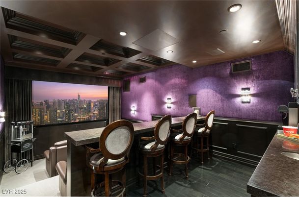 Interior, Projection Screen, Recessed Lighting, Theatre Room, Wood Texture Flooring