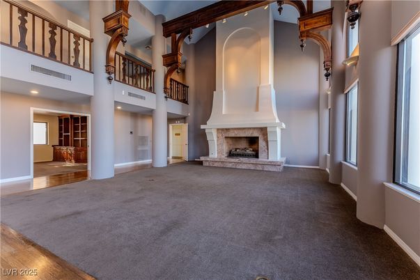 Fireplace, Interior, Recessed Lighting, Wood Texture Flooring