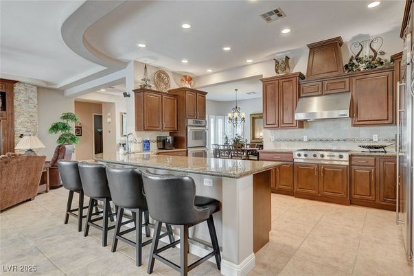 Chandelier, Interior, Kitchen, Recessed Lighting, Stainless Steel Appliances