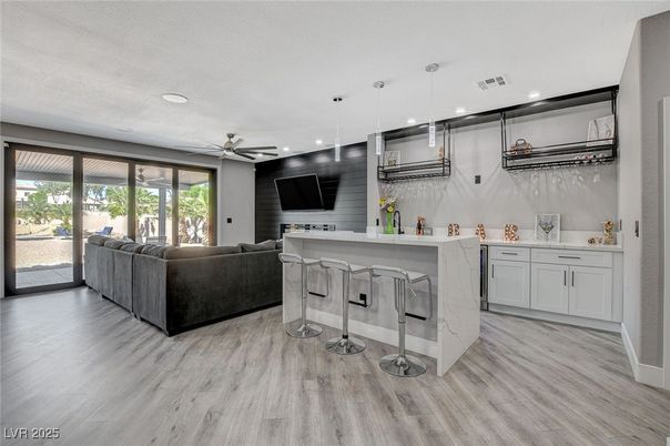 Interior, Living room, Pendant Lights, Recessed Lighting, Wood Texture Flooring