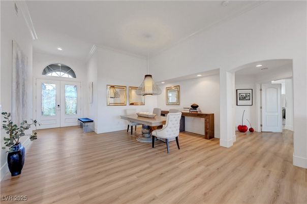 Home Office, Interior, Pendant Lights, Recessed Lighting, Wood Texture Flooring
