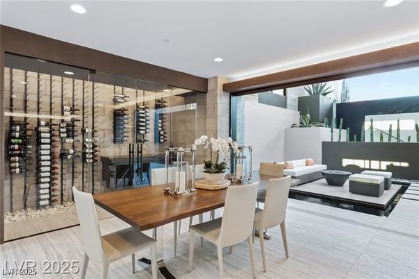 Dining room, Interior, Recessed Lighting, Wine Storage