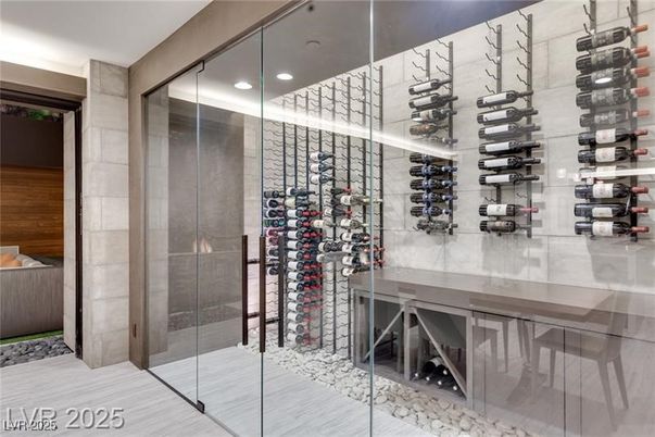 Interior, Recessed Lighting, Wine Storage, Wood Texture Flooring