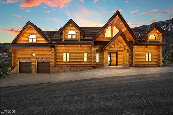 Attached, Exterior, Facade, Log Home