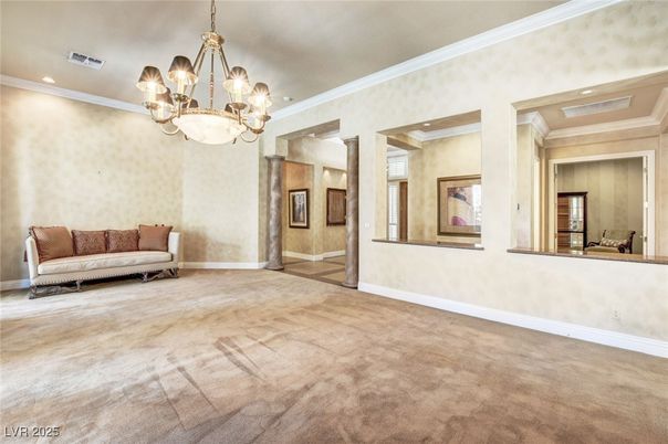 Chandelier, Empty room, Interior, Recessed Lighting